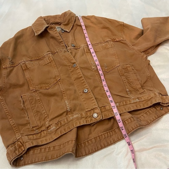 Free People We The Free Golden Nugget Opal Denim Jacket Size Small - Picture 13 of 14